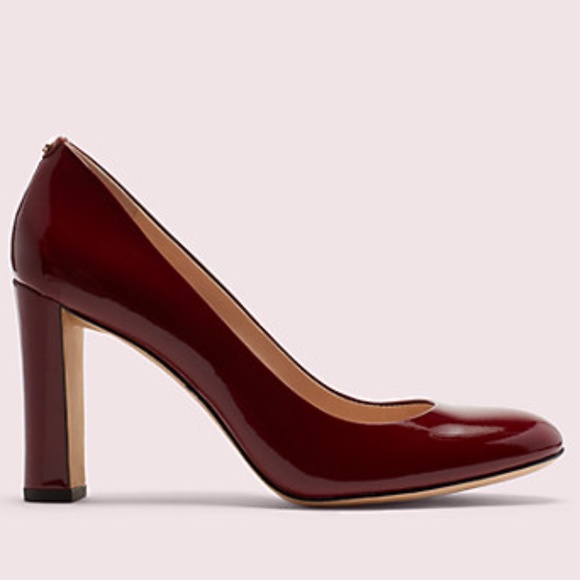 Kate Spade Pallas Patent Leather round toe pumps high heels red dress shoes 7.5 - Picture 4 of 11